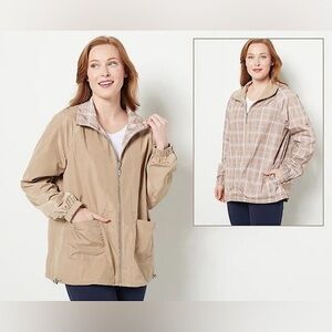 🧥 dennis basso — raglan sleeve reversible bomber in warm khaki 🧥